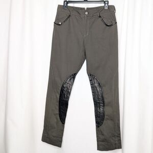 Marissa Webb Green Pants with Leather Knee Patch